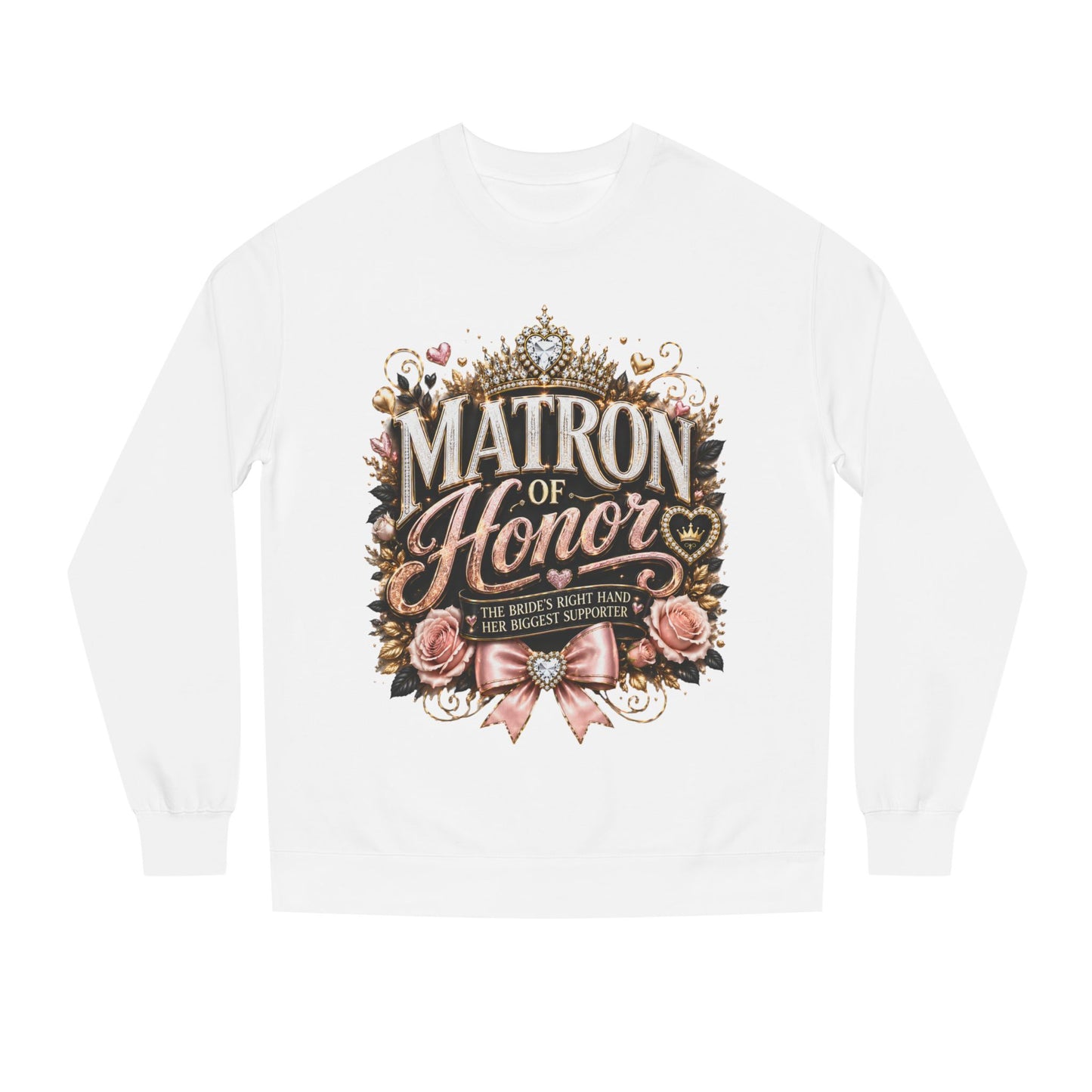 Matron of Honor Sweatshirt — Elegant Bridal Party Crewneck