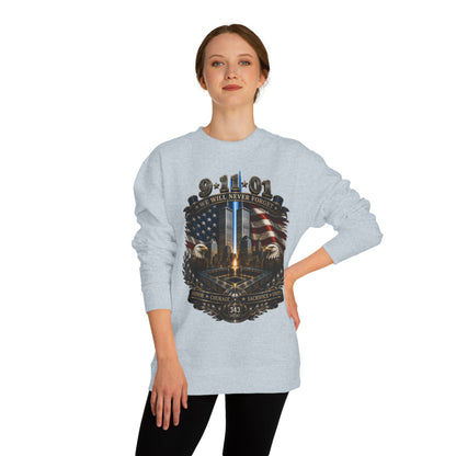 9/11 Memorial Sweatshirt — "We Will Never Forget" Tribute Crewneck