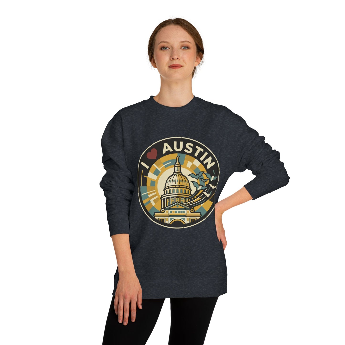 I  Austin Crewneck Sweatshirt — Austin Capitol Retro Graphic
