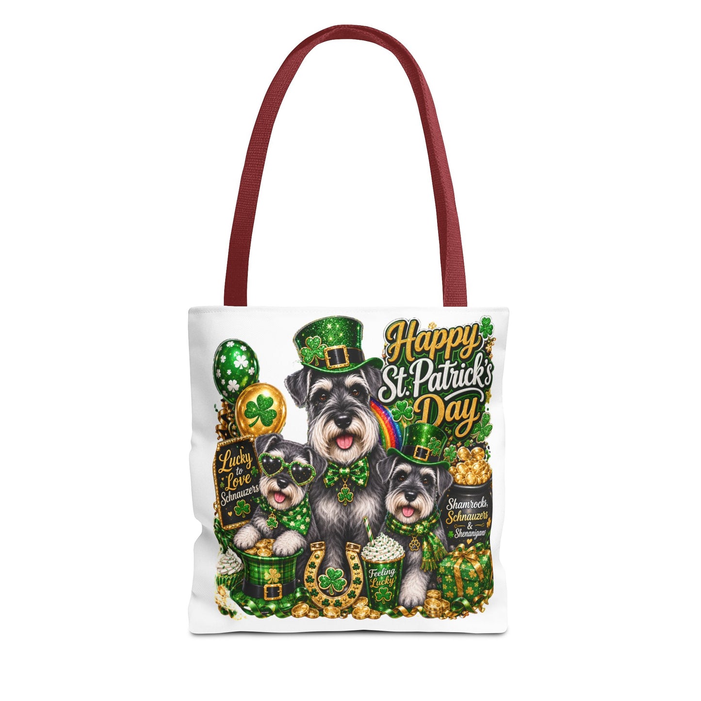 St. Patrick's Day Schnauzer Tote Bag – Happy St. Patrick’s Day Dogs Design
