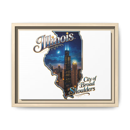 Illinois City of Broad Shoulders Matte Canvas Framed Wall Art
