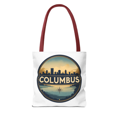 Columbus Skyline Tote Bag — Retro Cityscape Canvas Tote