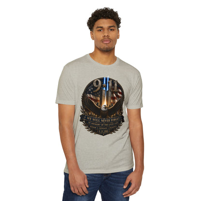 9/11 Memorial Eagle T-Shirt — We Will Never Forget Patriotic Tribute Tee