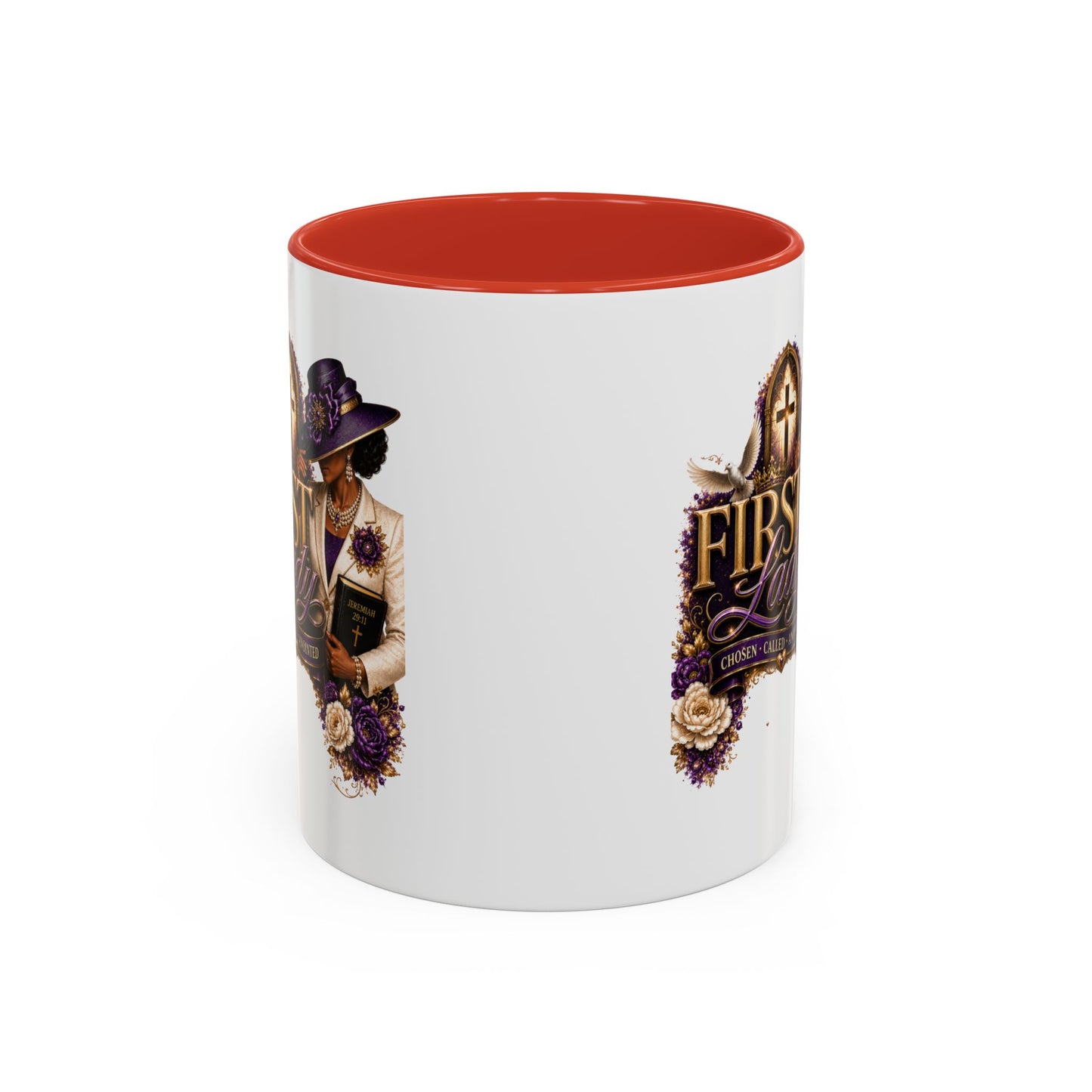 First Lady Church Coffee Mug — Elegant Purple Hat Gospel Tea Cup (11/15oz)