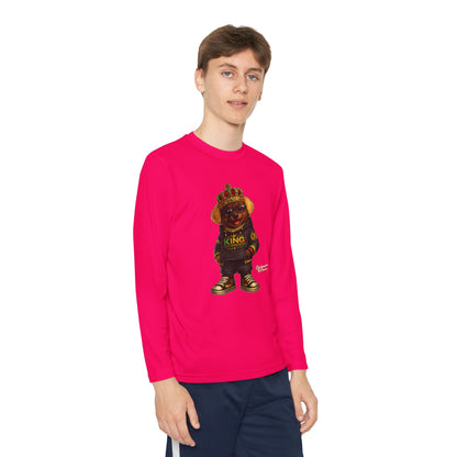 Youth Long Sleeve Tee — 'King' Bear Graphic
