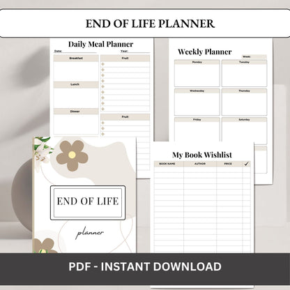 End of Life Planner Printable | Estate Planning Organizer | Important Information Binder | Final Wishes Planner PDF