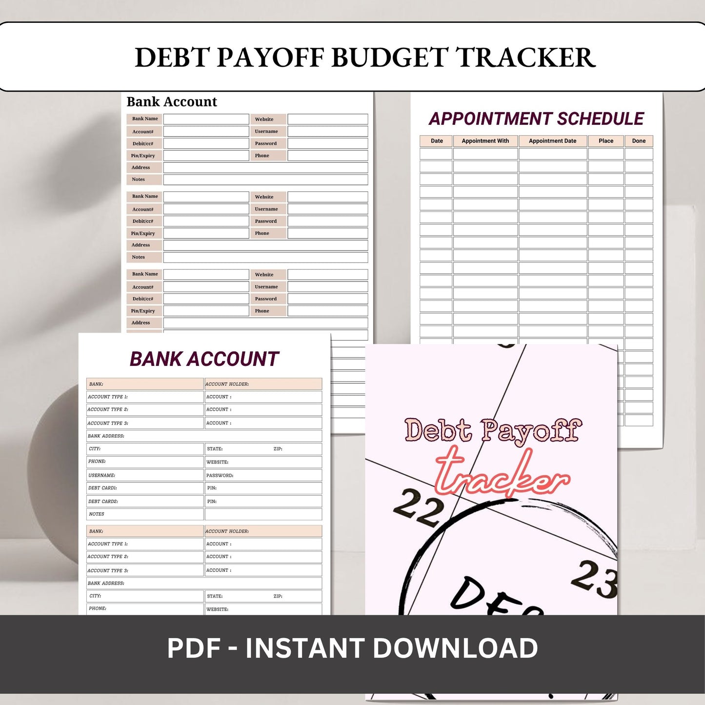 Debt Payoff Tracker Printable | Budget Debt Planner | Debt Snowball Tracker | Financial Tracker | Debt Free Planner PDF