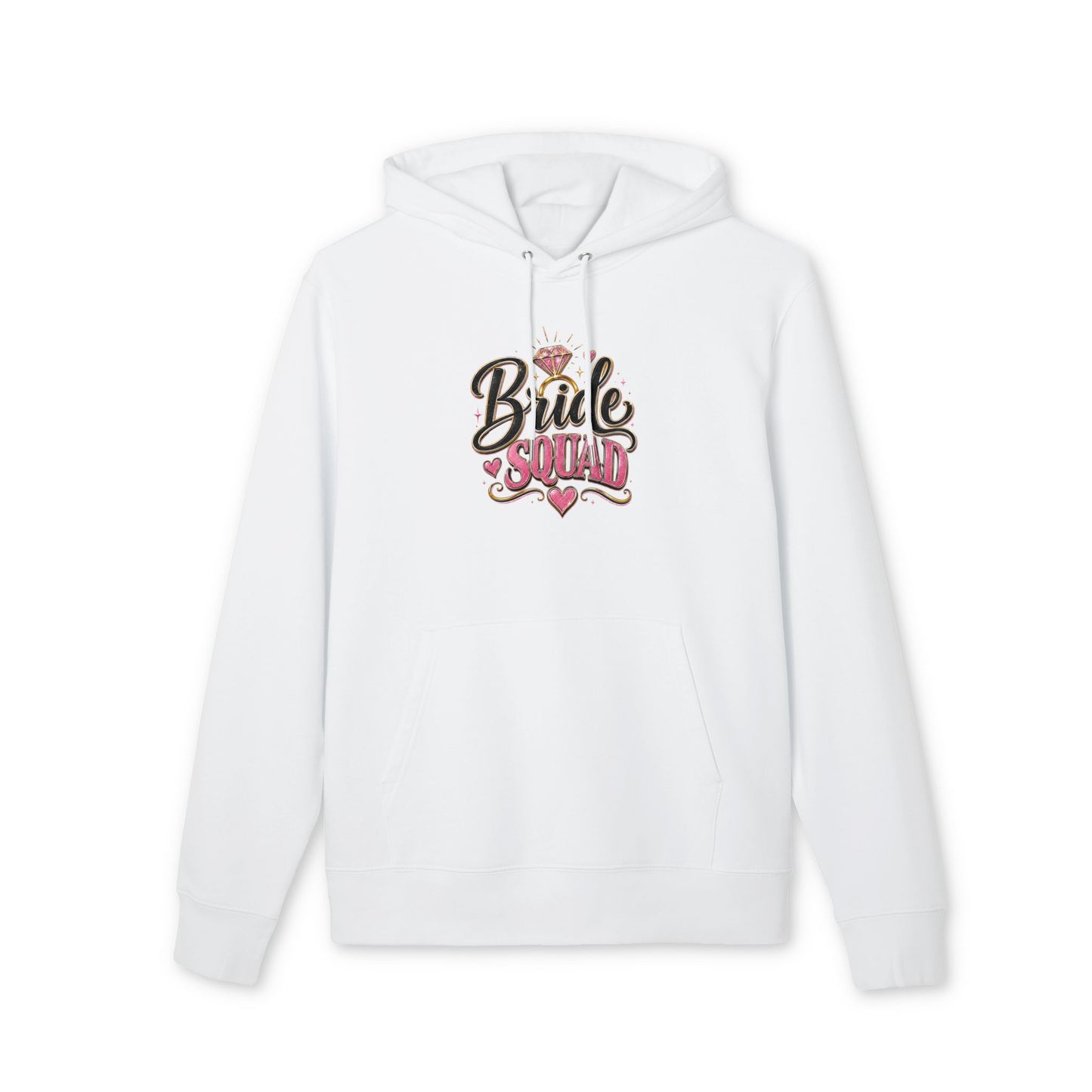 Bride Squad Hoodie — Bachelorette Party Pullover with Pink Diamond Design