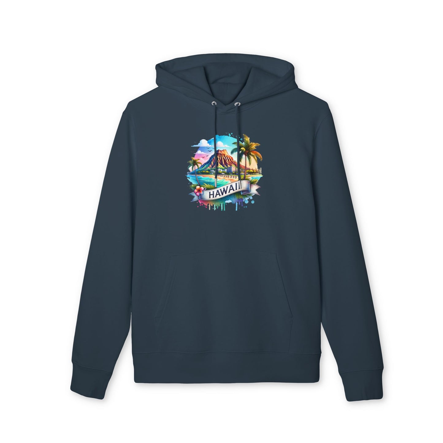 Hawaii Watercolor Hoodie — Tropical Island Palm Beach Pullover