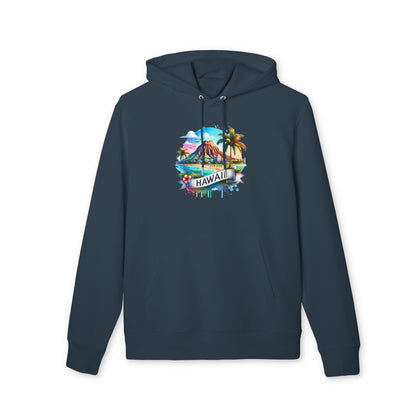 Hawaii Watercolor Hoodie — Tropical Island Palm Beach Pullover