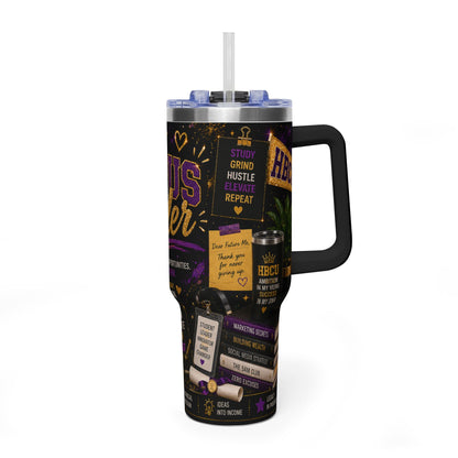 Campus Hustler 40oz Vacuum Tumbler – HBCU Motivational Travel Mug