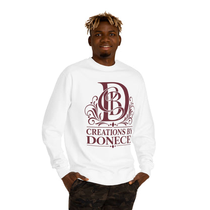 Crewneck Sweatshirt — Creations by Donece™ Burgundy Monogram Logo