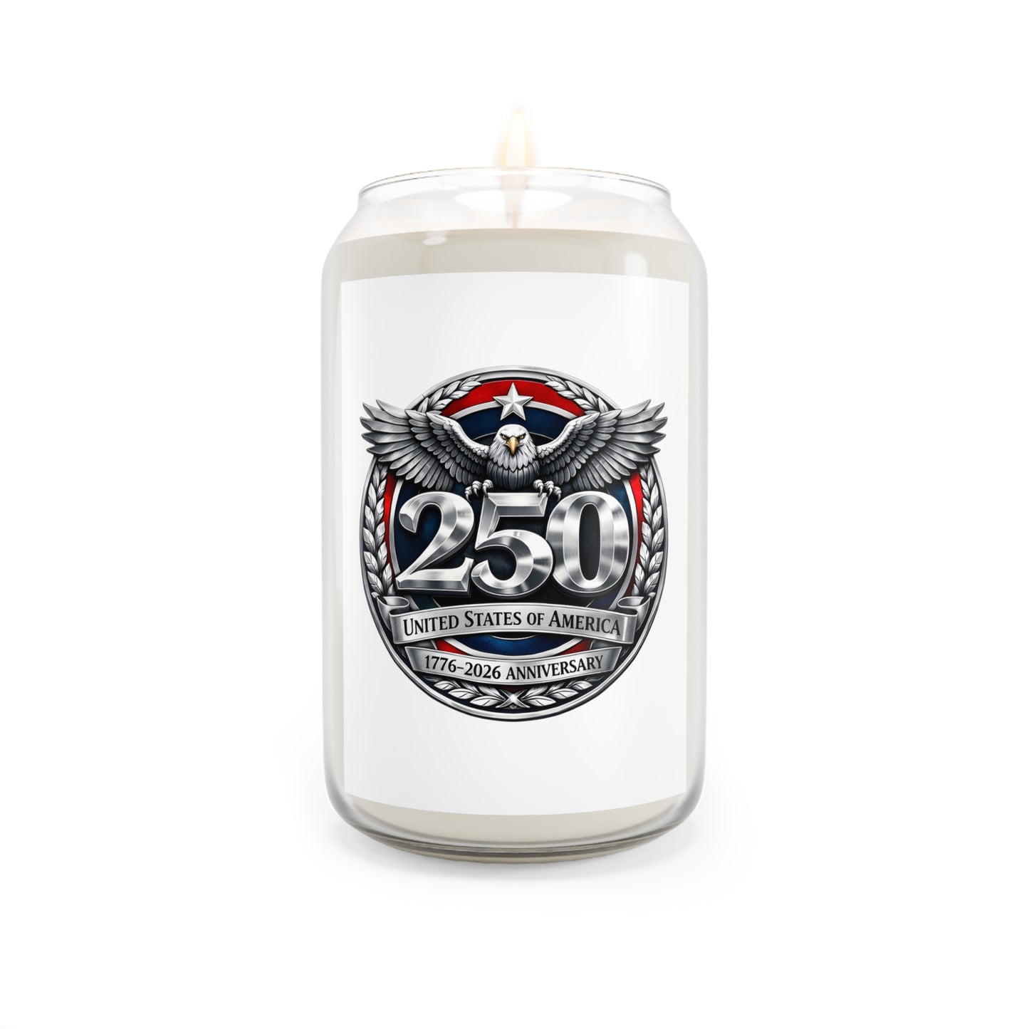 250th USA Anniversary Scented Soy Candle — 1776–2026 Patriotic Eagle 13.75oz