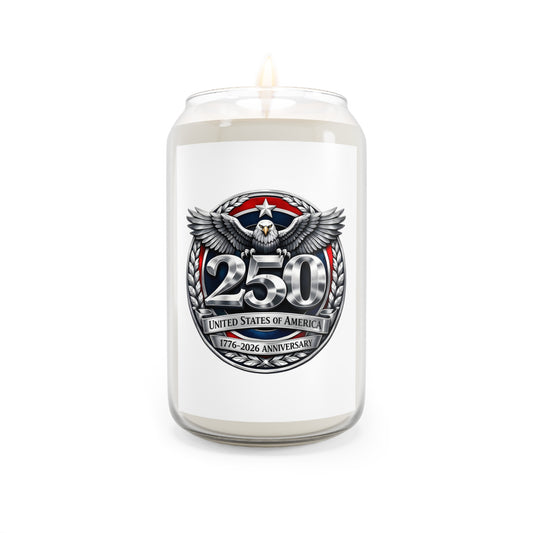 250th USA Anniversary Scented Soy Candle — 1776–2026 Patriotic Eagle 13.75oz