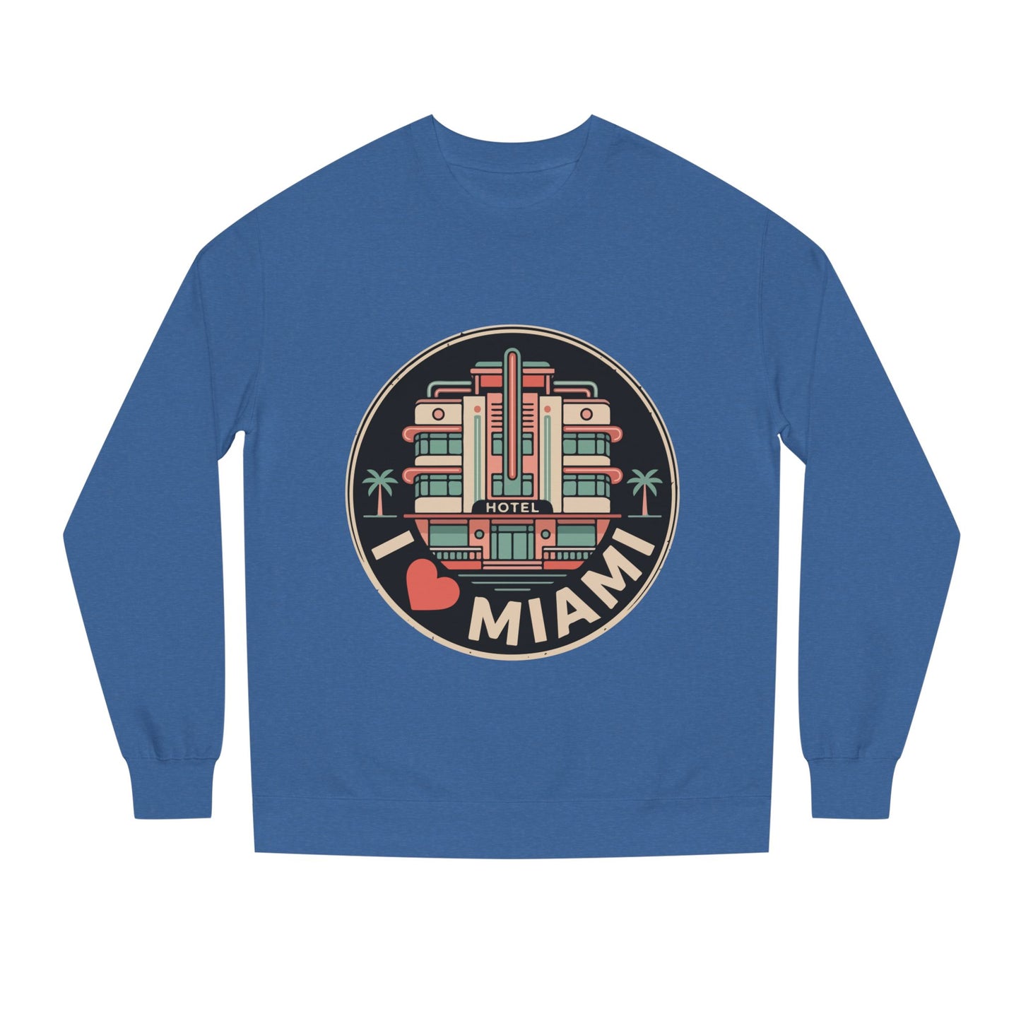 Miami Art Deco Sweatshirt — I Love Miami Vintage Hotel Crewneck