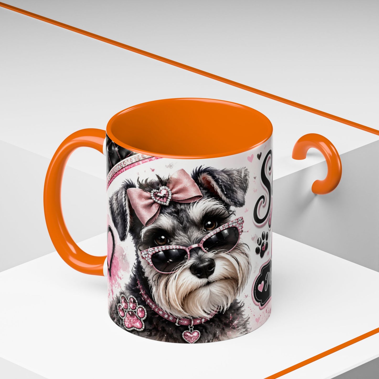 Schnauzer Mom Coffee Mug — "Messy Beard, Big Heart" Accent 11/15oz