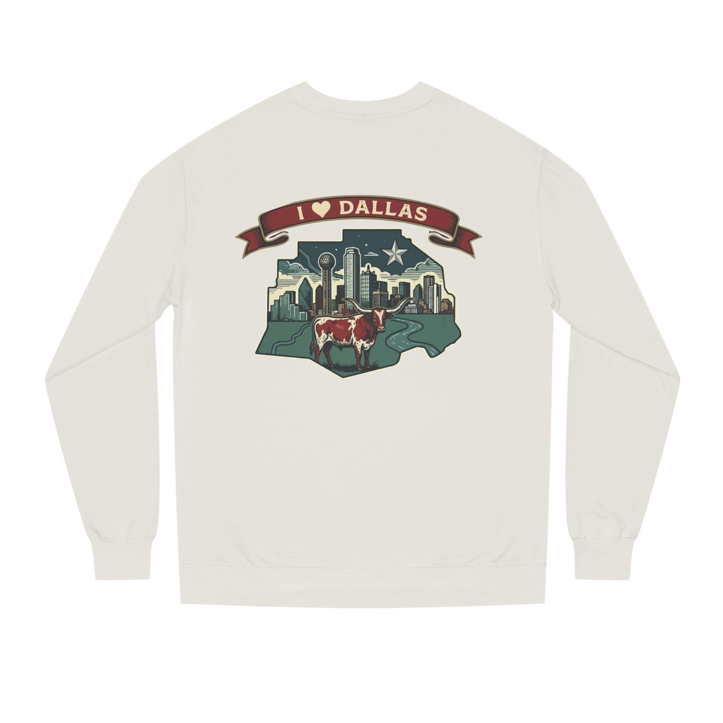 I  Dallas Skyline Sweatshirt — Vintage Texas Cityscape Crewneck