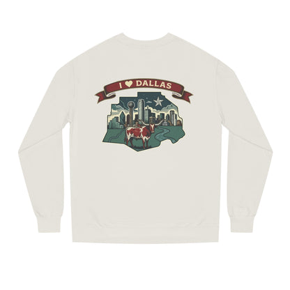 I  Dallas Skyline Sweatshirt — Vintage Texas Cityscape Crewneck