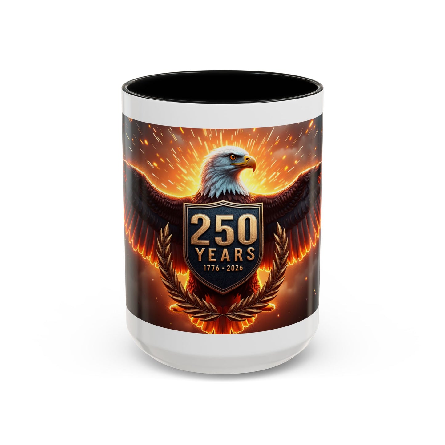 250 Years Eagle Coffee Mug — Patriotic Anniversary Ceramic Accent Mug (11/15oz)