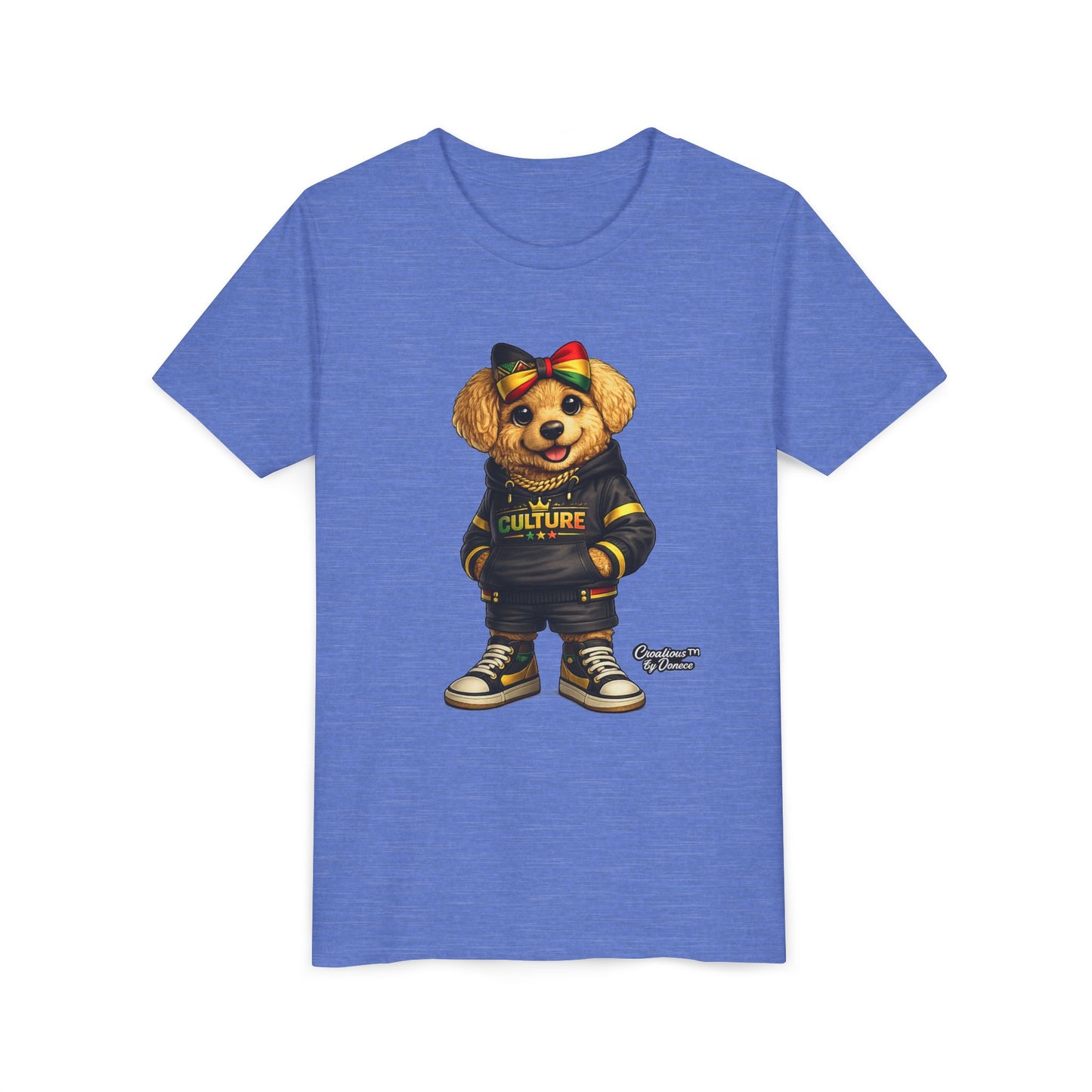 Youth Tee — Cute Rasta Bear "Culture" Graphic Kids T-Shirt
