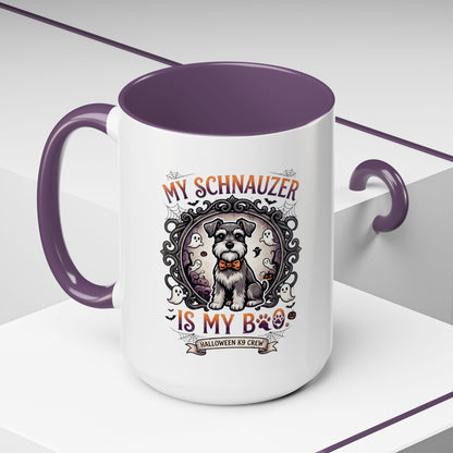 My Schnauzer Is My Boo Coffee Mug — Halloween Dog Lover Accent Mug