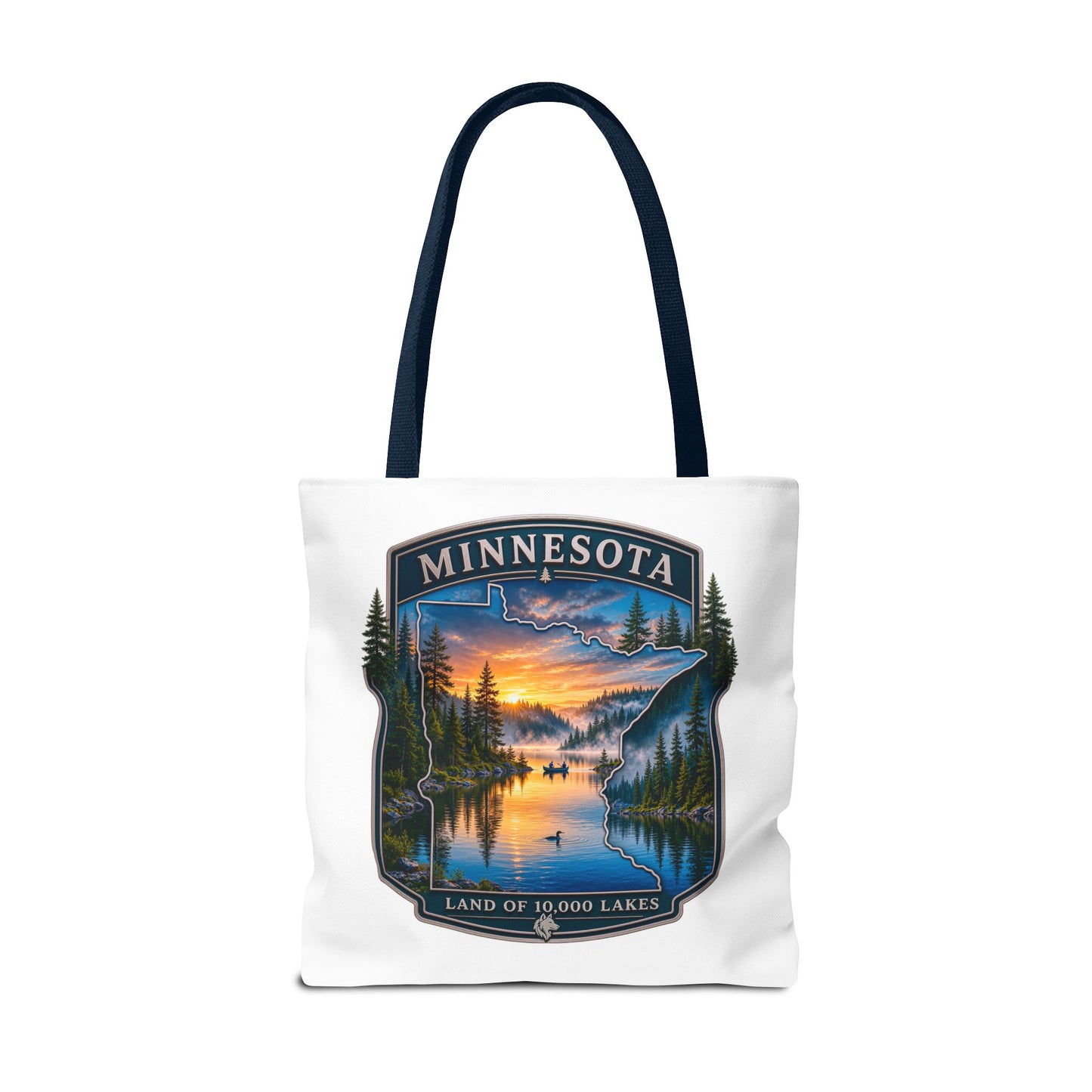 Minnesota Scenic Tote Bag — 'Land of 10,000 Lakes' Sunset Lake Design