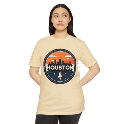 Houston Rocket City T-Shirt — Retro Skyline Space Graphic Tee