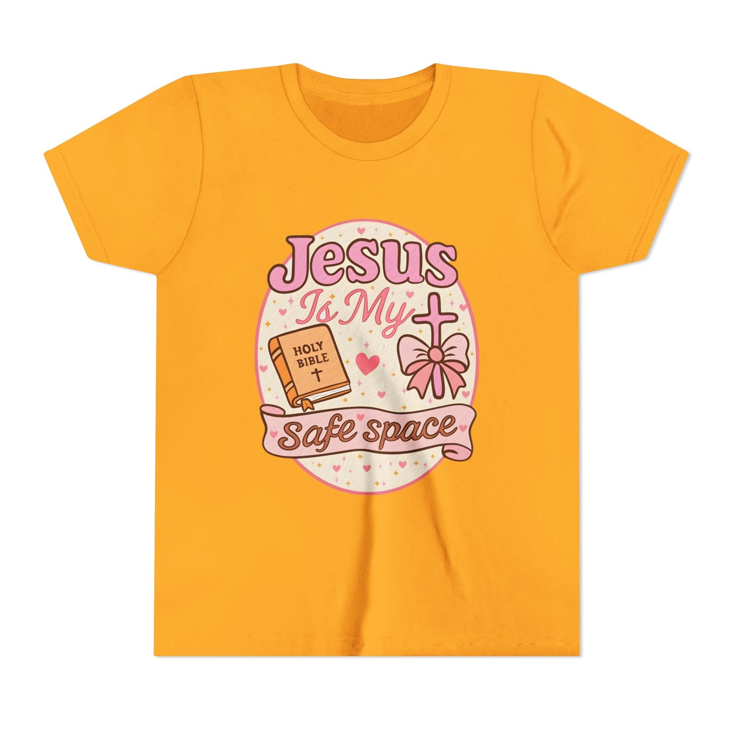 Youth Tee — "Jesus Is My Safe Space" Christian Kids T-Shirt