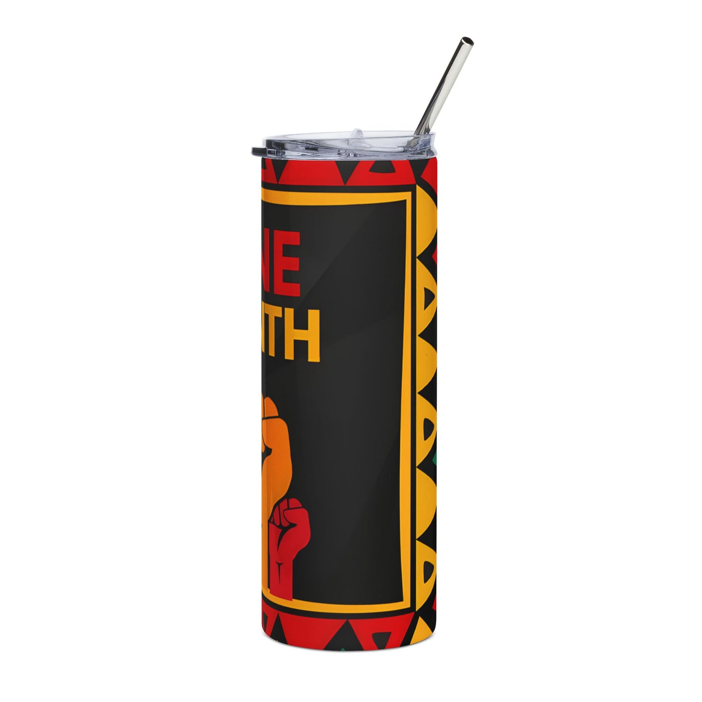 Juneteenth Stainless Steel Tumbler — 20oz Black Power Fist Travel Cup