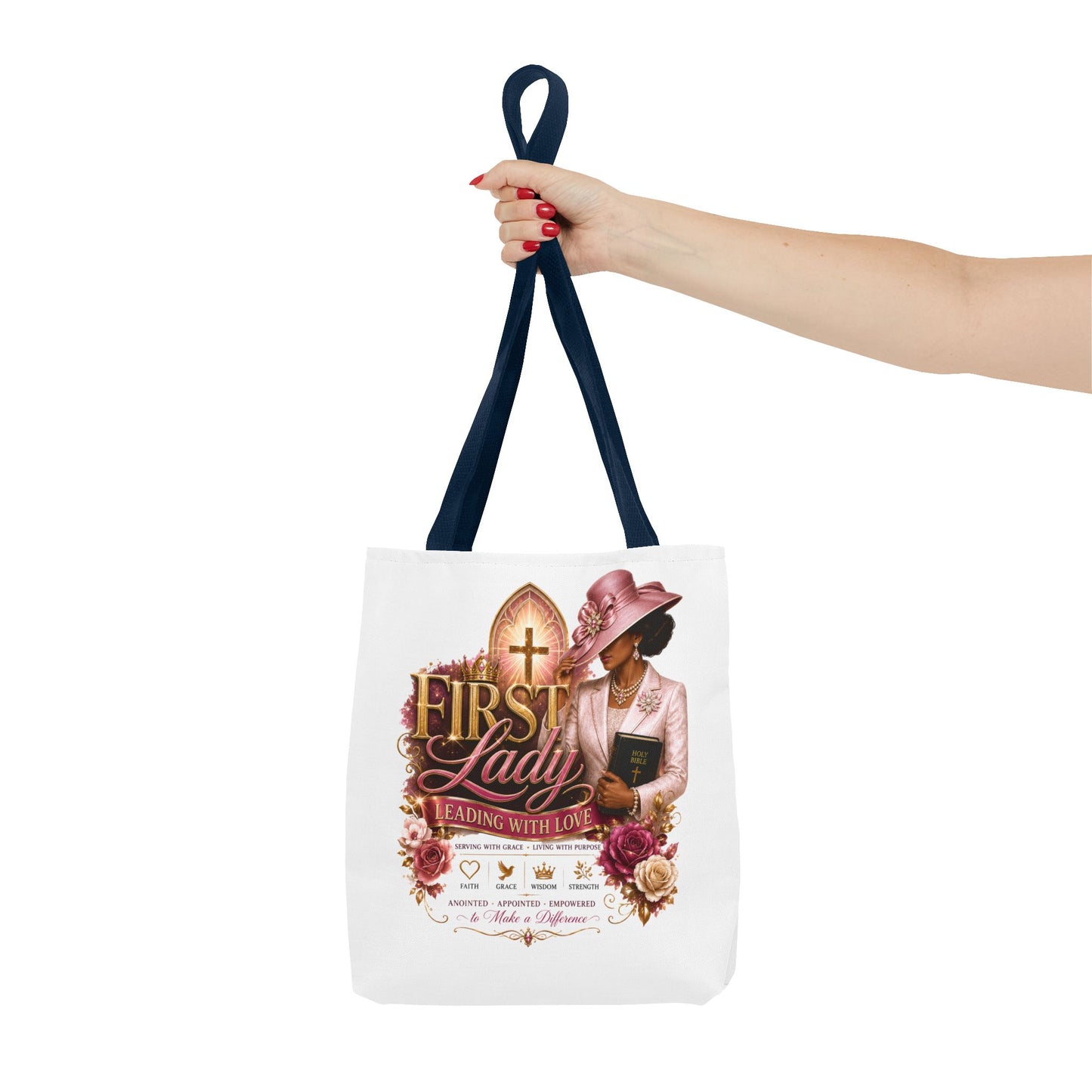 First Lady Tote Bag — Faithful Church Lady Floral Churchgoing Purse