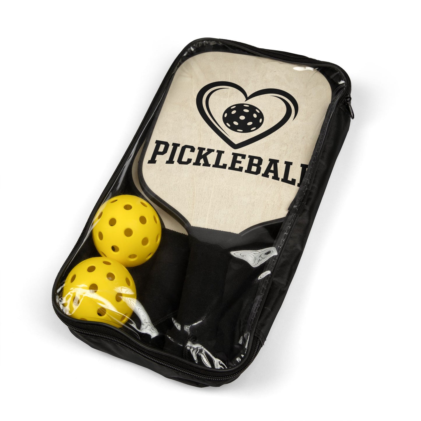 Pickleball Paddle Set – Heart & Ball Design Kit with 2 Paddles and Balls