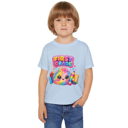 First Grade Toddler T‑Shirt — Cute Rainbow Squishie Back-to-School Tee