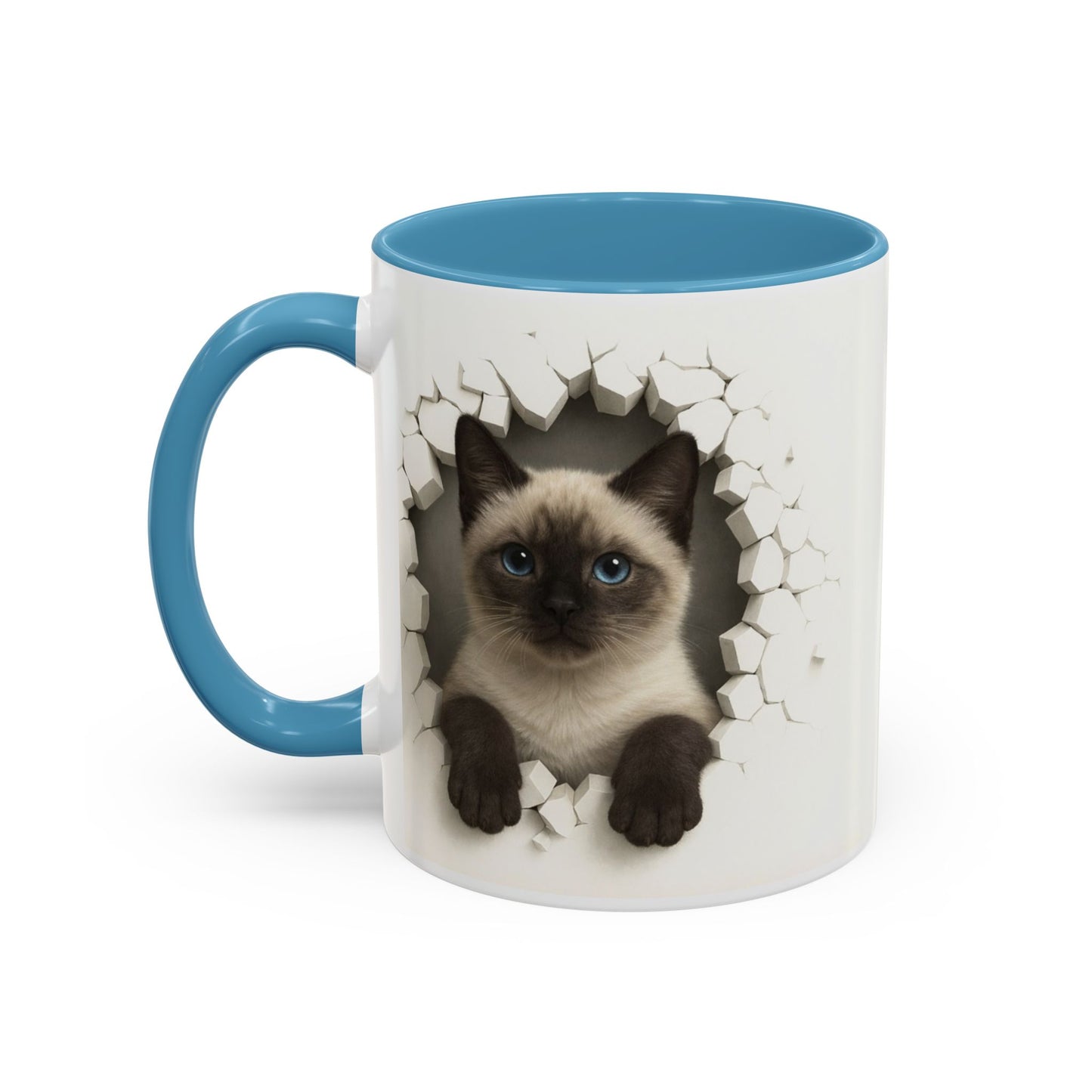 Siamese Cat Peeking Accent Coffee Mug (11/15oz)