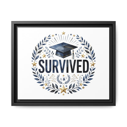Graduation 'Survived' Framed Canvas Art — Cap & Laurel Keepsake
