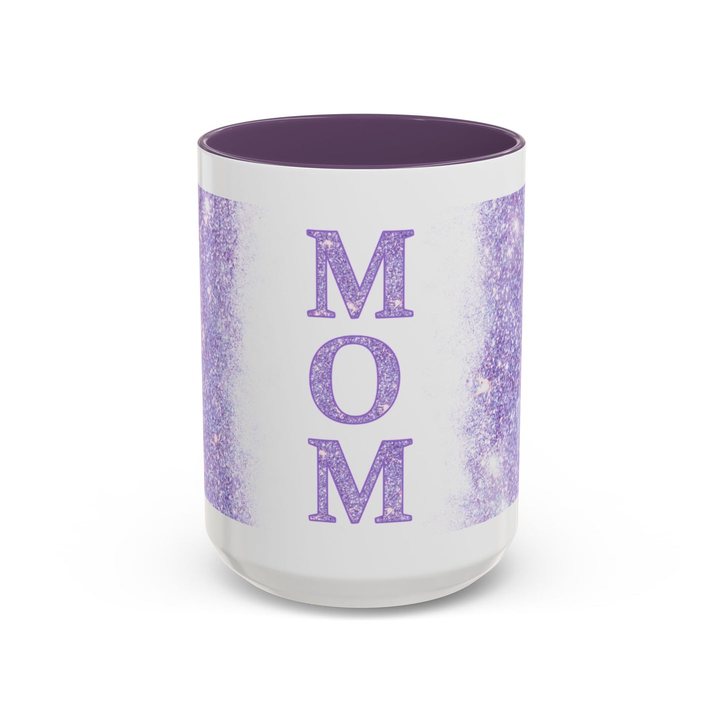 Mom Glitter Accent Coffee Mug – Purple Sparkle Mother's Day Gift (11/15oz)