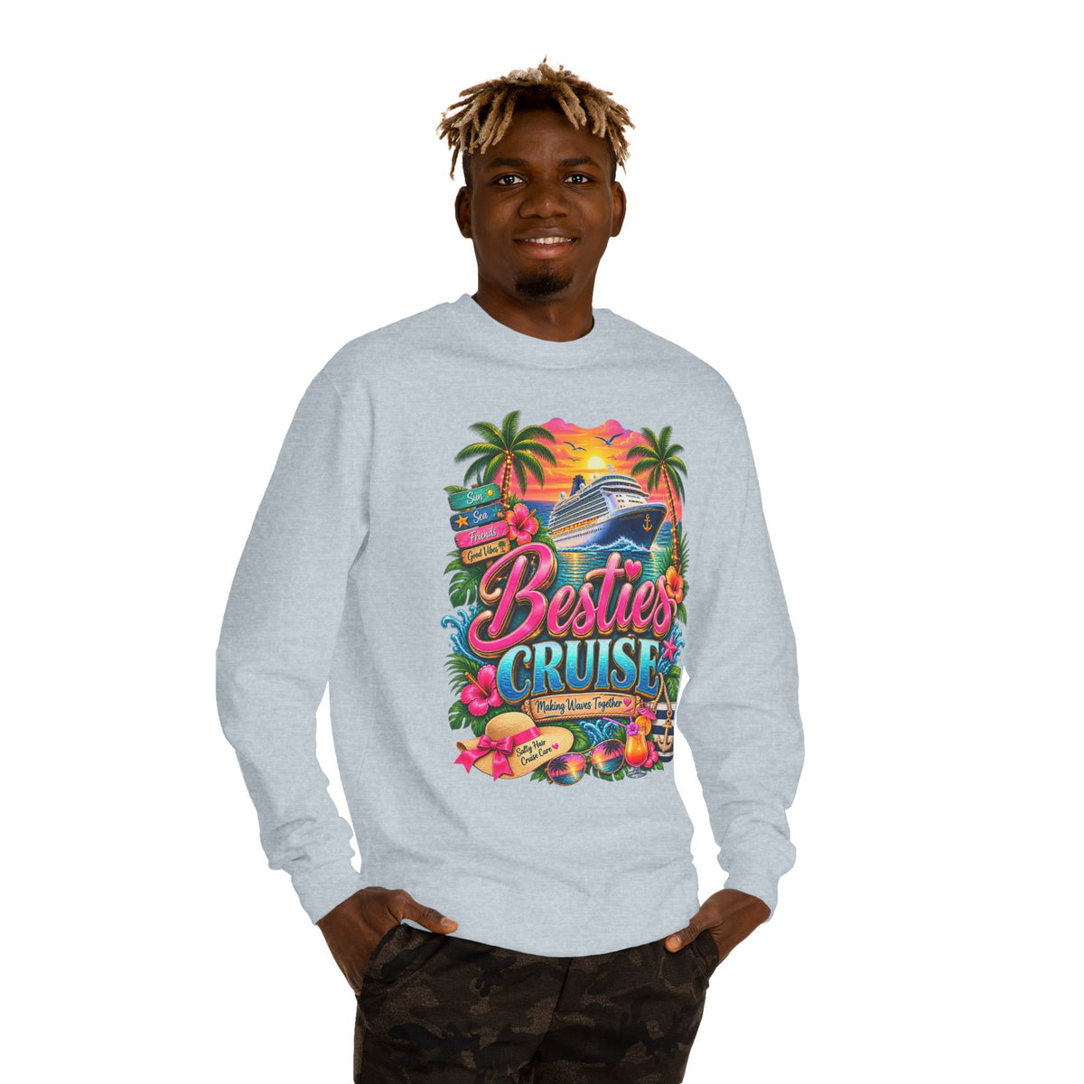 Besties Cruise Sweatshirt - Tropical Girls' Cruise Crewneck