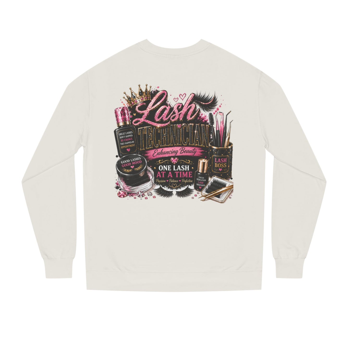 Eyelash Artist Crewneck Sweatshirt — “Lash Technician” Beauty Salon Graphic
