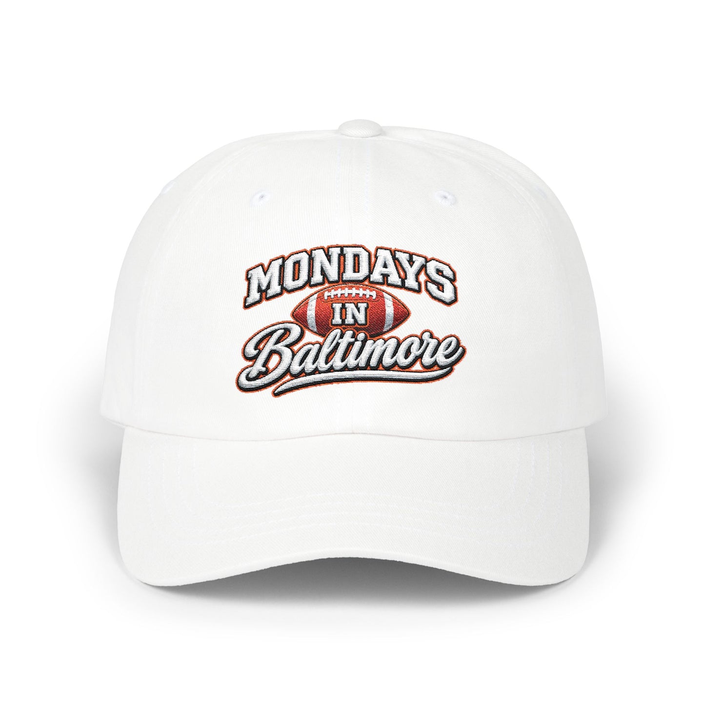 Dad Cap — "Mondays in Baltimore" Embroidered Football Hat