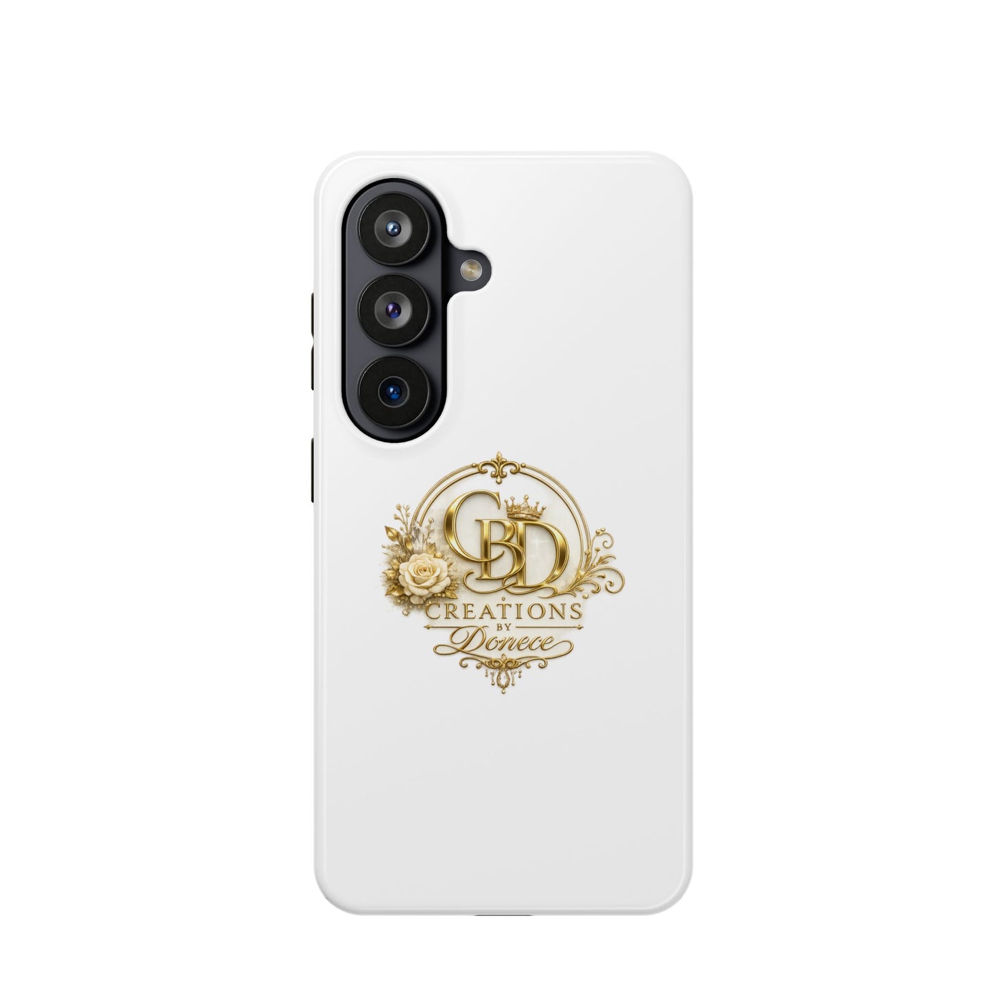 Magnetic Impact-Resistant Phone Case — Gold Floral Crest Logo