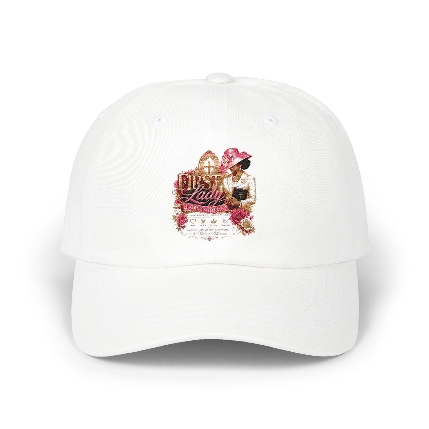 Vintage Floral 'Mom' Dad Cap – Retro Mom & Roses Embroidered Baseball Hat