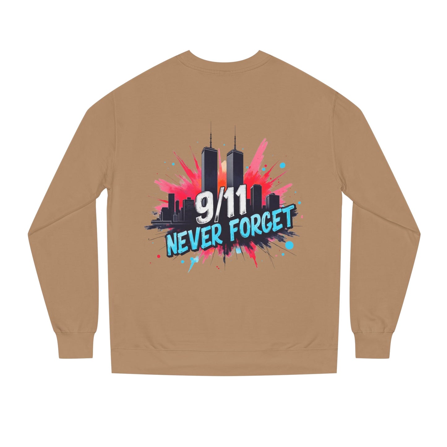9/11 Never Forget Sweatshirt - Tribute Crewneck with Twin Towers Graphic