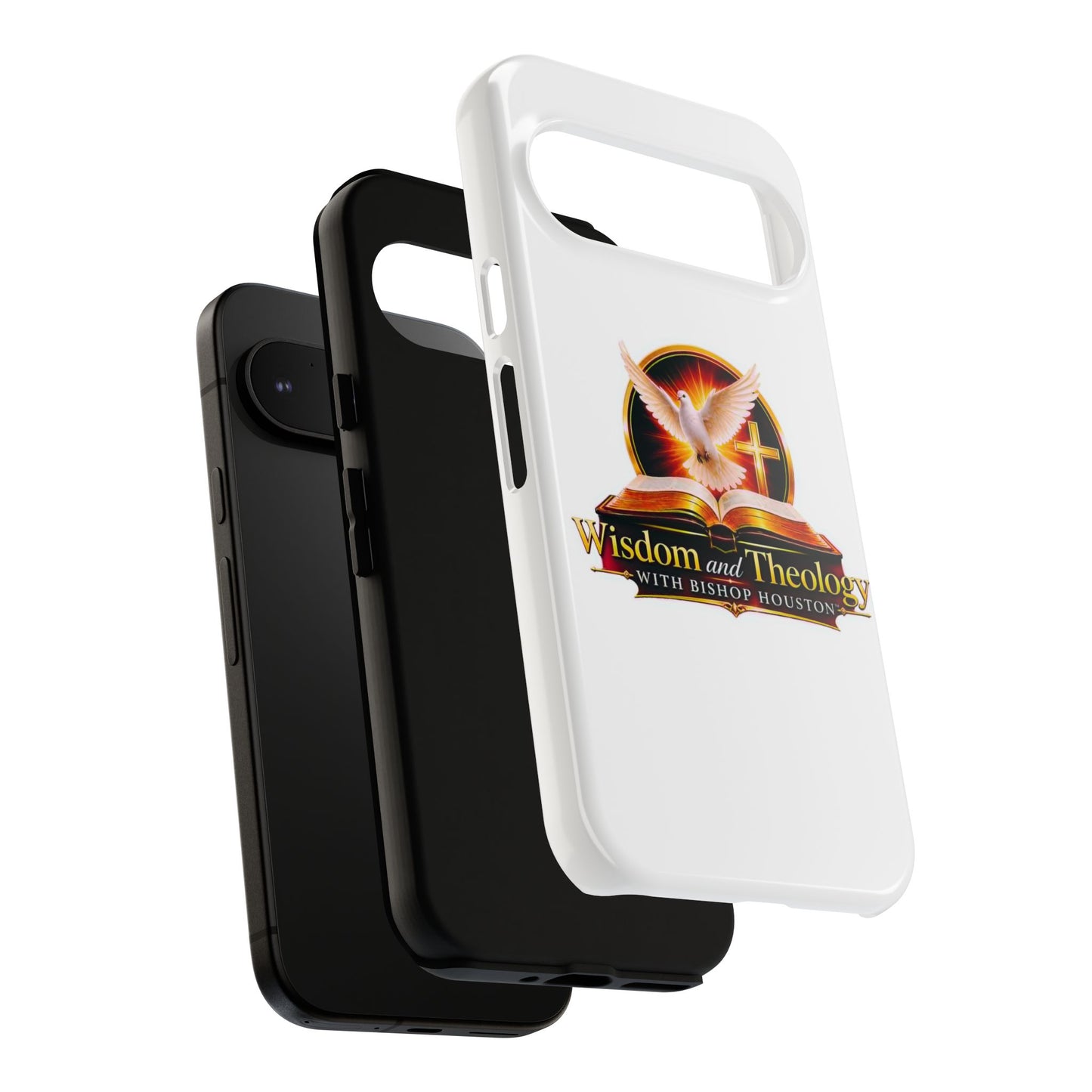 Wisdom and Theology Phone Case — Christian Dove & Cross Protective Tough Case