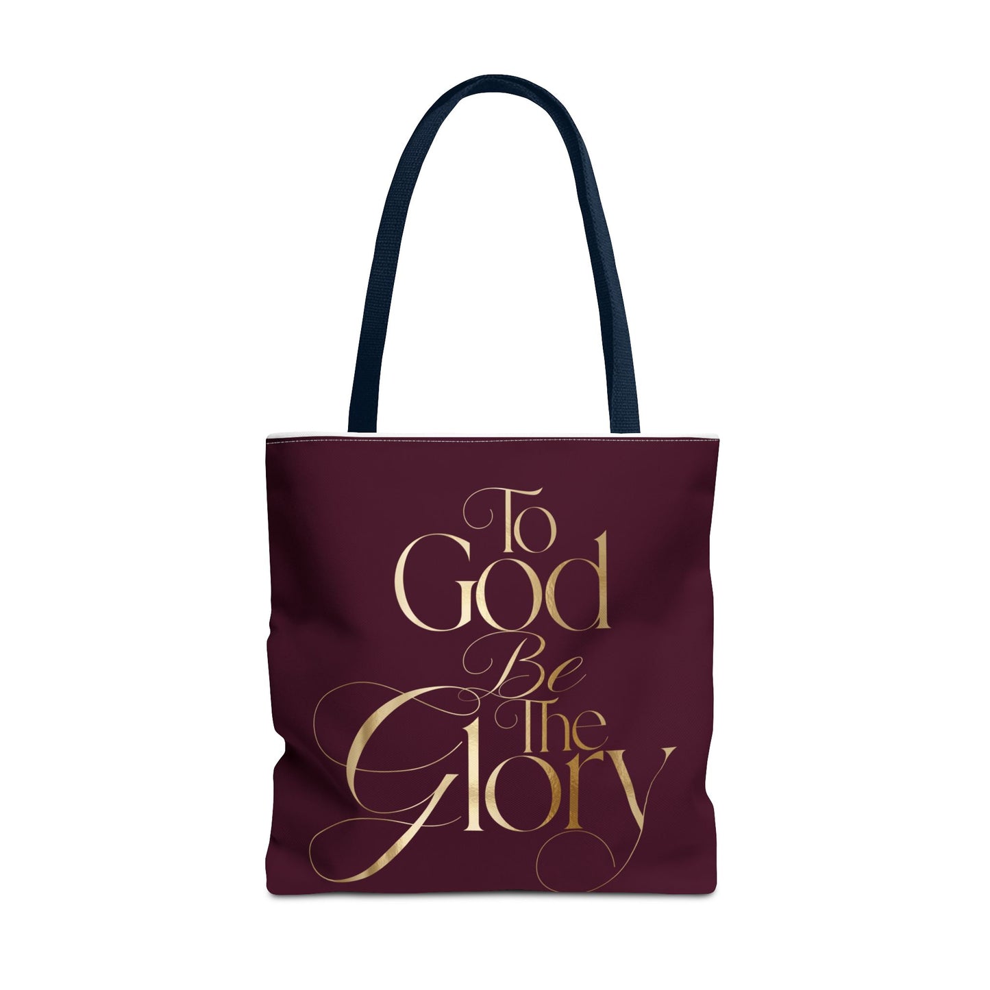 To God Be The Glory Burgundy Tote Bag — Inspirational Christian Scripture Tote