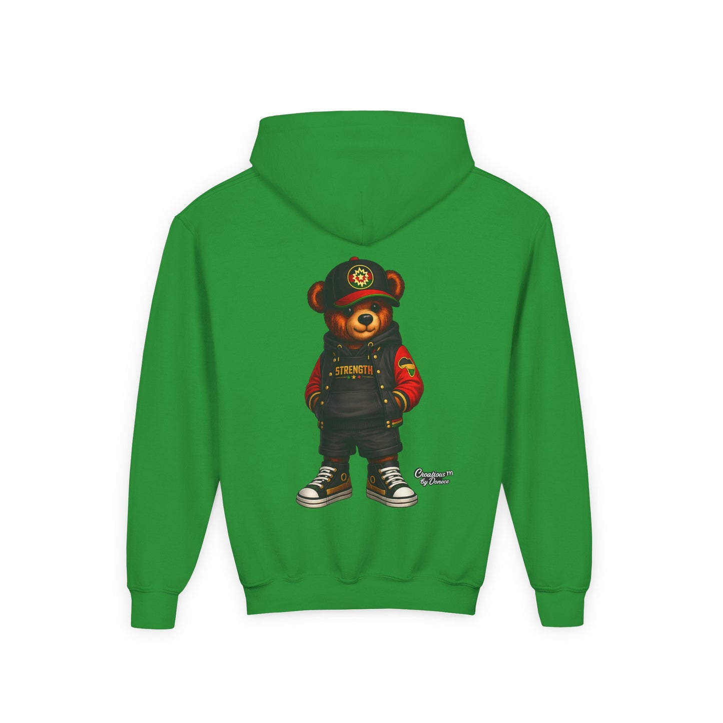 Youth Bear Hoodie – Streetwear Teddy Graphic Pullover for Kids