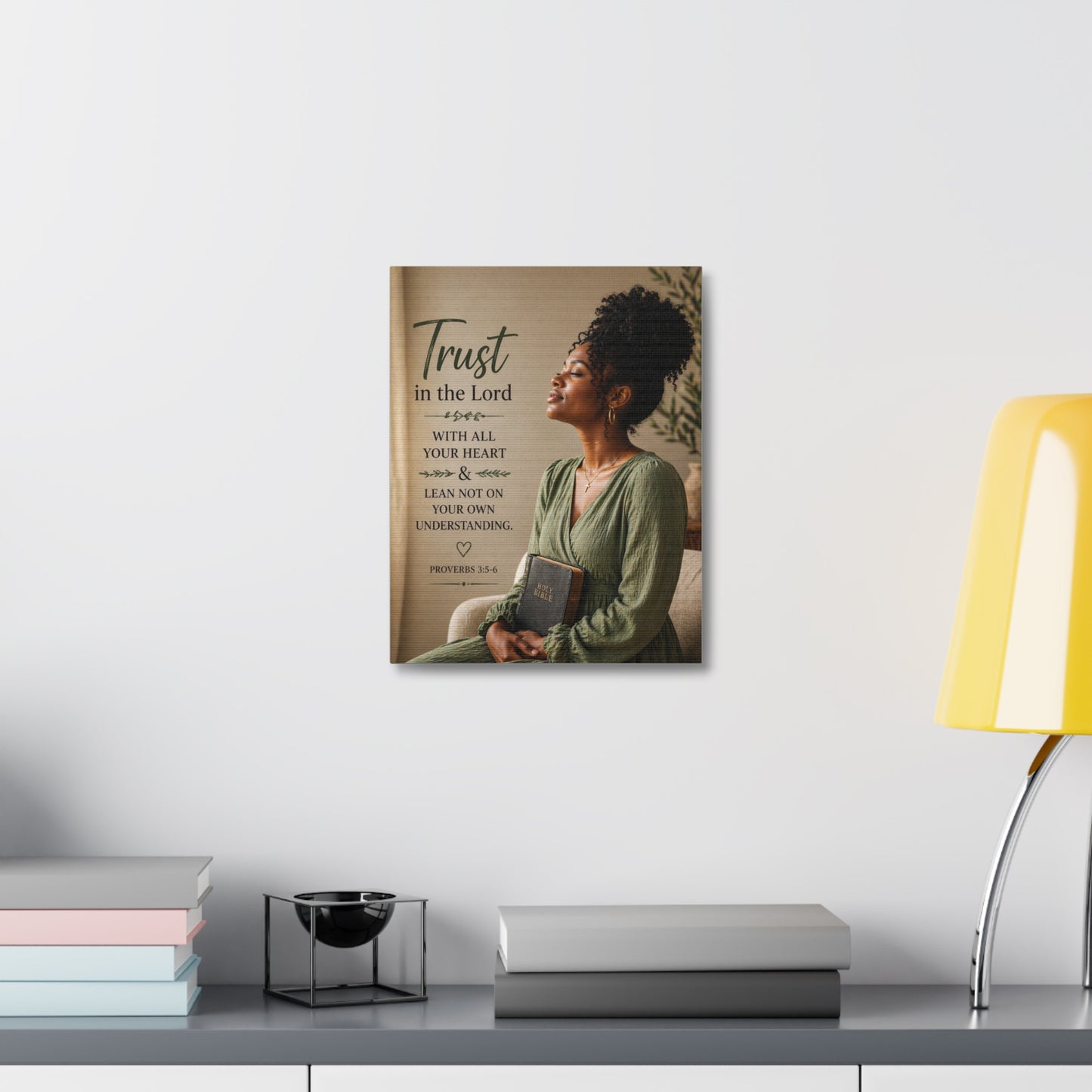 Trust in the Lord Wall Canvas — Proverbs 3:5-6 Inspirational Faith Print