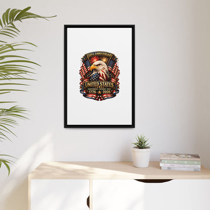 Patriotic Eagle 250th Anniversary Framed Canvas Print — United States 1776–2026