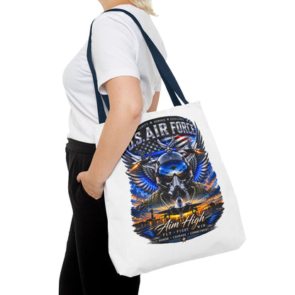 U.S. Air Force Aviator Tote Bag – 'Aim High' Military Pilot Design