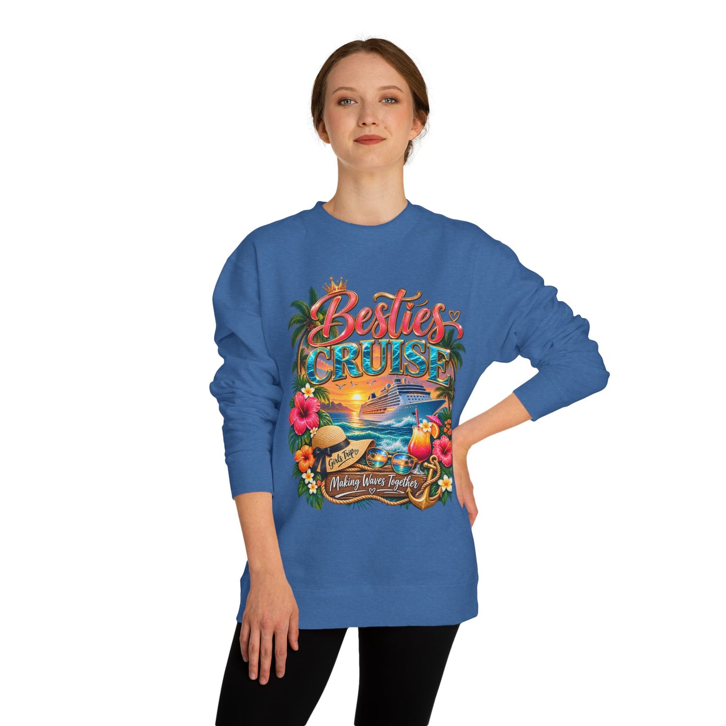 Besties Cruise Sweatshirt — Friends Tropical Vacation Pullover