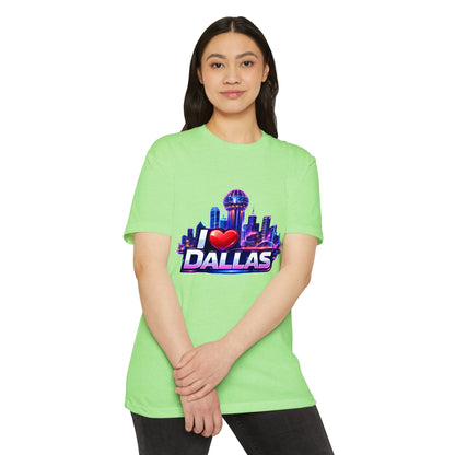 I Love Dallas T-Shirt — Retro Neon City Skyline Tee
