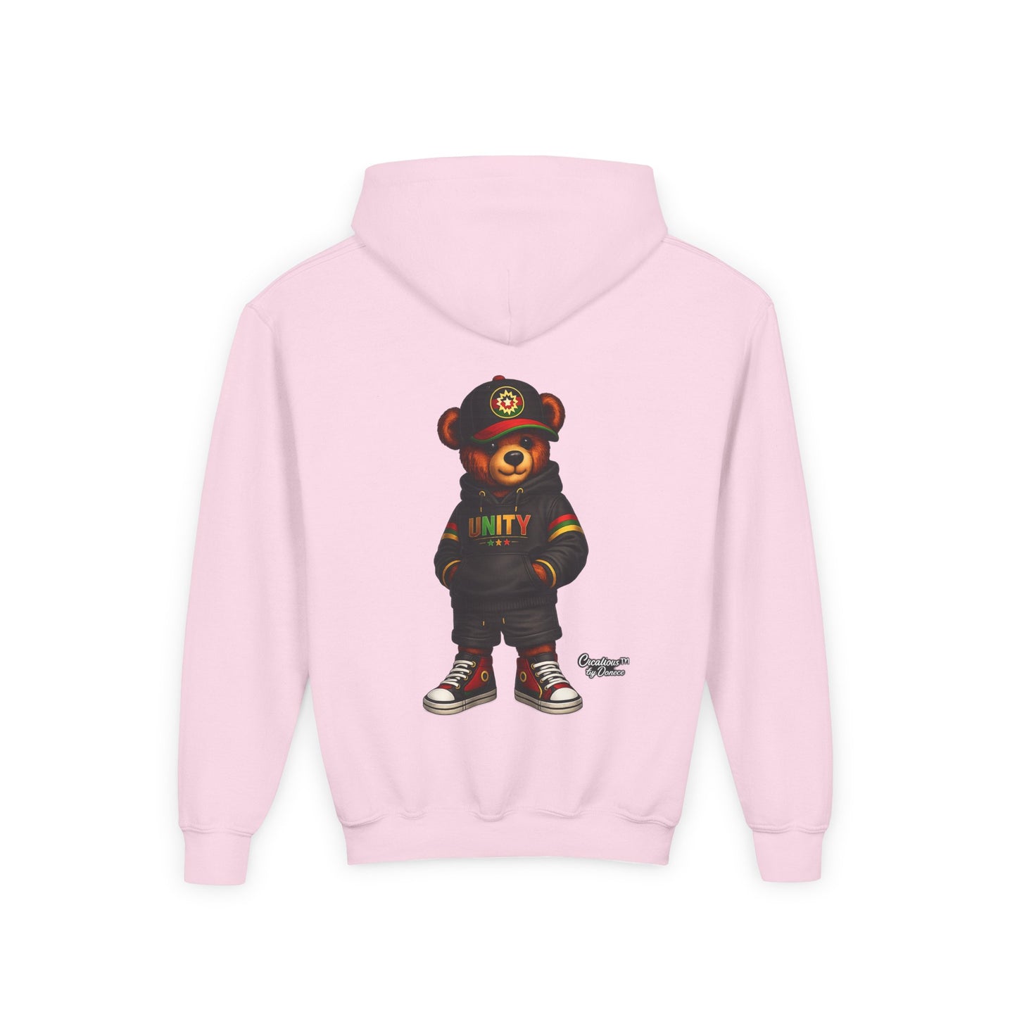 Youth Hoodie — Cool Streetwear Bear Graphic “UNITY”